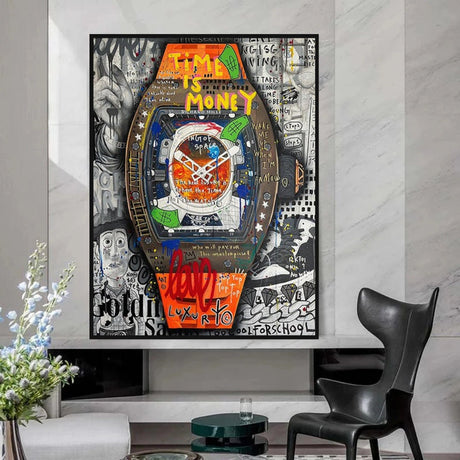 Time is Money Canvas Wall Art: Stunning Hublot-ChandeliersDecor