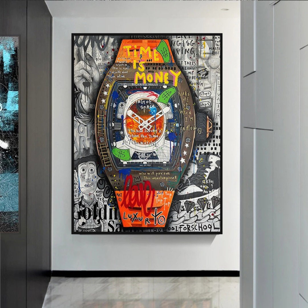 Time is Money Canvas Wall Art: Stunning Hublot-ChandeliersDecor