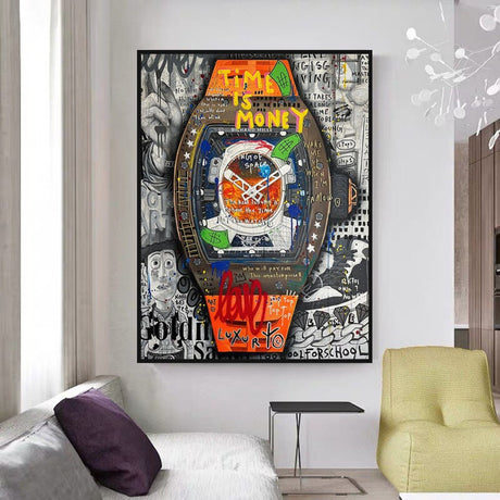 Time is Money Canvas Wall Art: Stunning Hublot-ChandeliersDecor