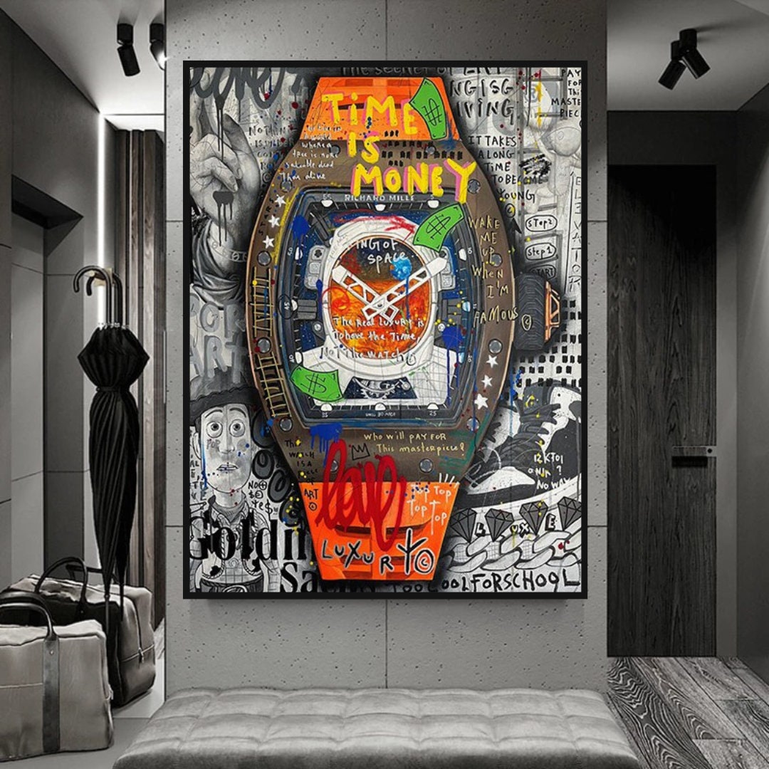 Time is Money Canvas Wall Art: Stunning Hublot-ChandeliersDecor