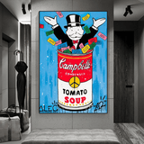 Tomato Soup - Alec Monopoly Canvas Wall Art-ChandeliersDecor