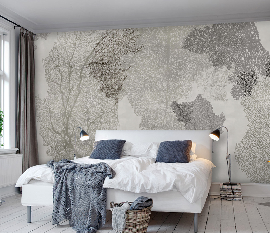 Trace Textured: Tree Wallpaper Murals for Unique Décor-ChandeliersDecor