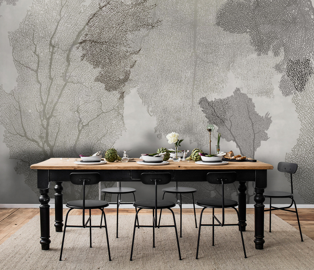 Trace Textured: Tree Wallpaper Murals for Unique Décor-ChandeliersDecor