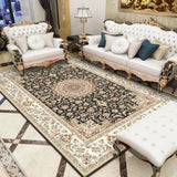 Traditional Persian Off Black King Luxury Rug-ChandeliersDecor