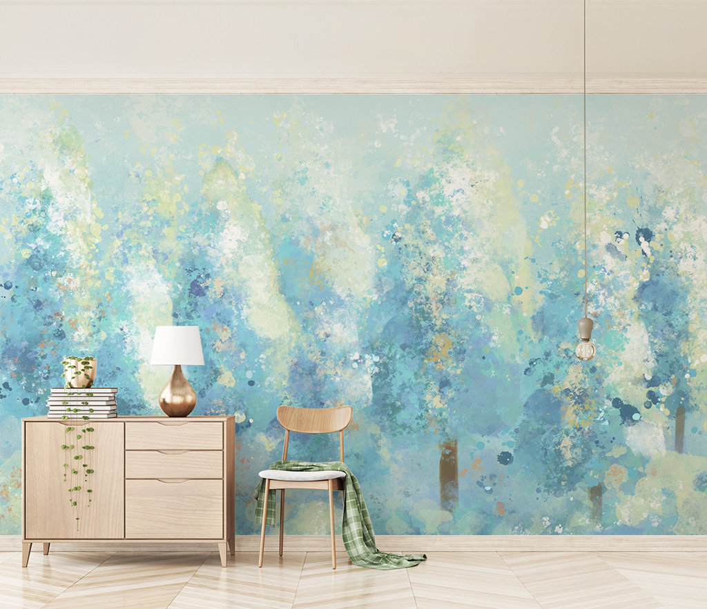 Tree Painting Colours Wallpaper Murals - Vibrant Décor-ChandeliersDecor