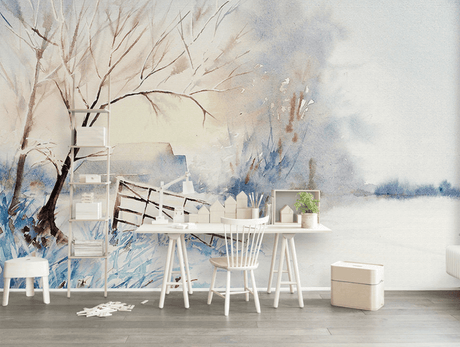 Tree Scenary Wallpaper Murals-ChandeliersDecor.com
