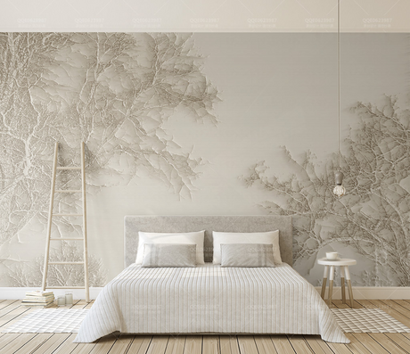 Tree Sketchy Theme Wallpaper Murals: Nature Inspired Design-ChandeliersDecor