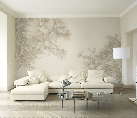 Tree Sketchy Theme Wallpaper Murals: Nature Inspired Design-ChandeliersDecor