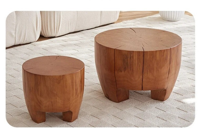 Tree Trunk Solid Wood Coffee Table-ChandeliersDecor