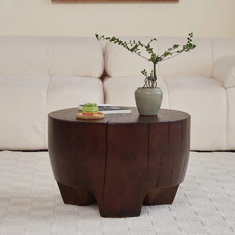 Tree Trunk Solid Wood Coffee Table-ChandeliersDecor