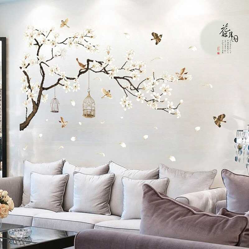 Tree with Birds Home Wall Stickers | Tree Wall Decals | Gift for Couples