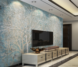 Trees Winter Wallpaper Murals-ChandeliersDecor