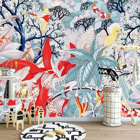 Tropical Colour of Life Wallpaper: Vibrant and Exotic-ChandeliersDecor.com