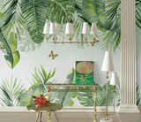Tropical Forest Leaves Wallpaper Murals-ChandeliersDecor.com