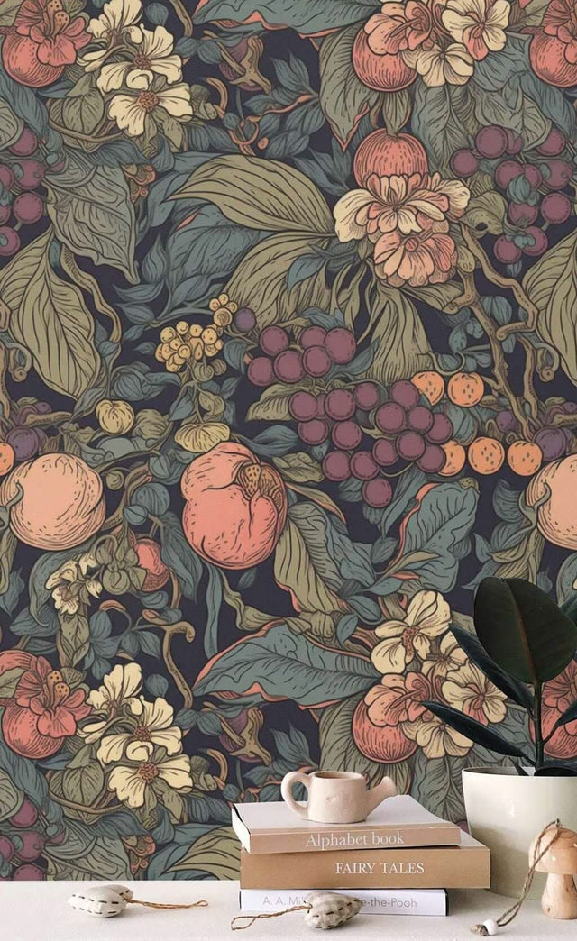 Tropical Garden of Fruits Wallpaper Mural-ChandeliersDecor.com