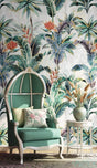 Tropical Green Trees Wallpaper Mural-ChandeliersDecor.com