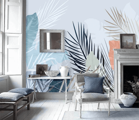Tropical Leafs Wallpaper Murals - Vibrant Nature Designs-ChandeliersDecor.com