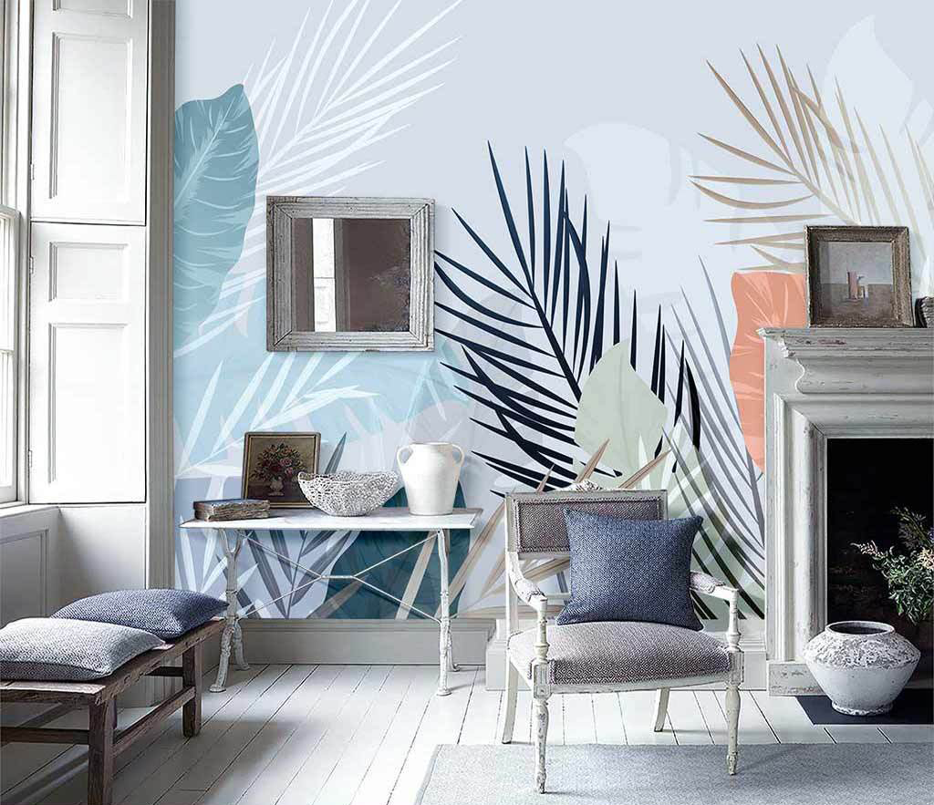Tropical Leafs Wallpaper Murals - Vibrant Nature Designs-ChandeliersDecor
