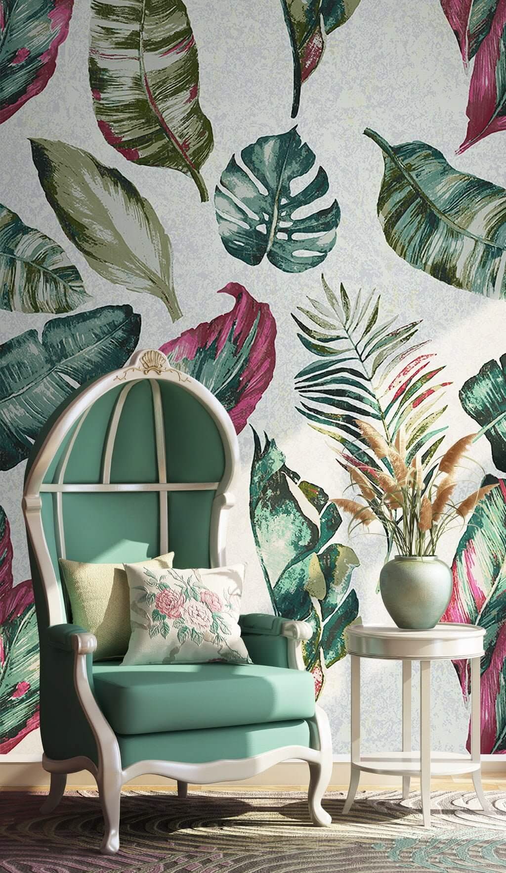 Tropical Leaves Paradise Wallpaper Mural-ChandeliersDecor.com