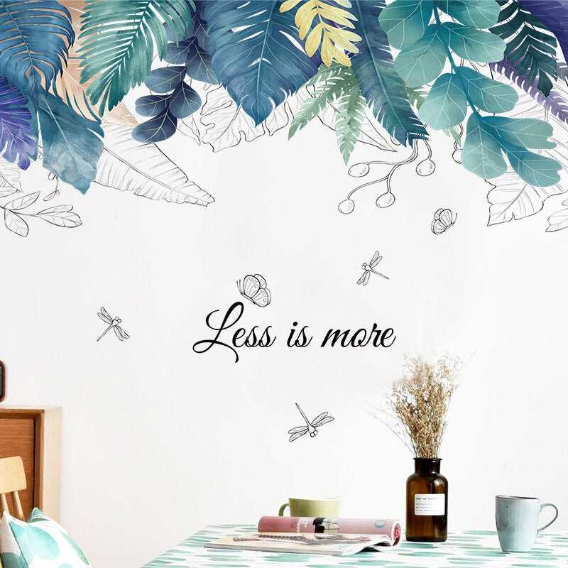 Tropical Plant Wall Stickers DIY Tropical Palm Leaves Wall Sticker Modern Poster Art Vinyl Decal Wall Mural Wallpaper Home Decor