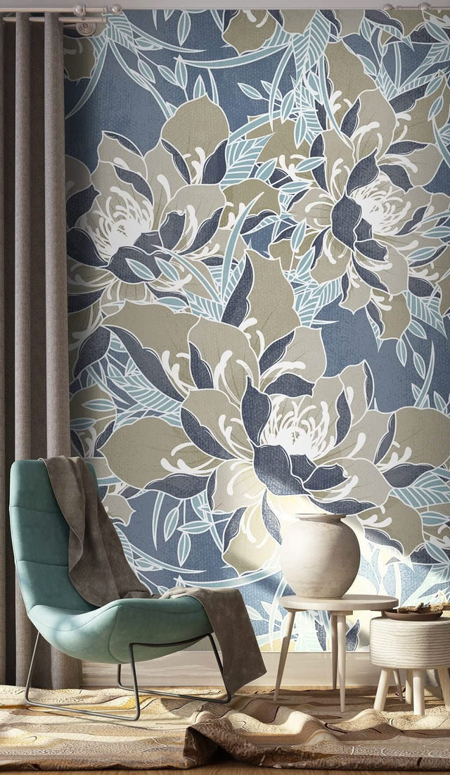 Tropical Roses Wallpaper Mural-ChandeliersDecor.com