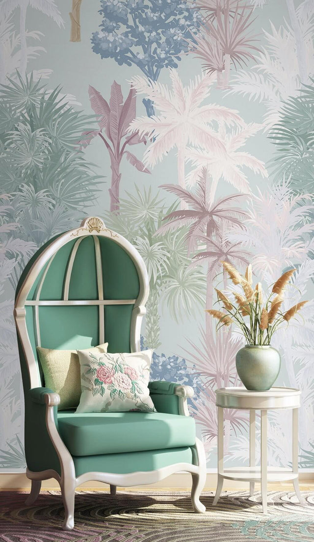Tropical Trees Wallpaper Mural-ChandeliersDecor.com