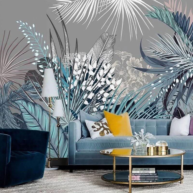 Tropical Wallpaper Mural - Lush Green Forest Theme-ChandeliersDecor.com