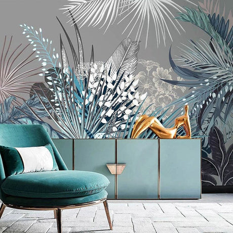 Tropical Wallpaper Mural - Lush Green Jungle Theme-ChandeliersDecor