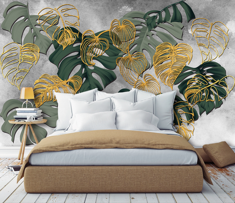 Tropical Wallpaper Mural - Monstera Leaf Theme-ChandeliersDecor