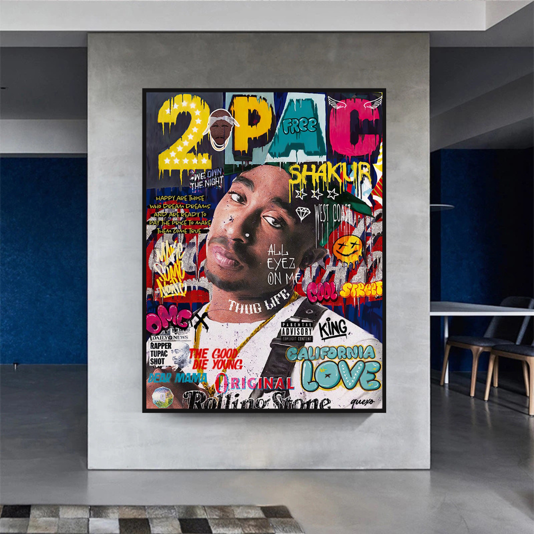 TuPac Rapper Canvas Wall Art: Unique & Vibrant Designs-ChandeliersDecor