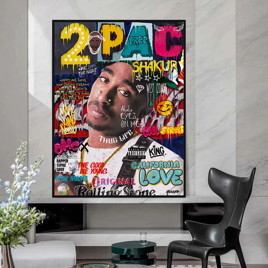 TuPac Rapper Canvas Wall Art: Unique & Vibrant Designs-ChandeliersDecor