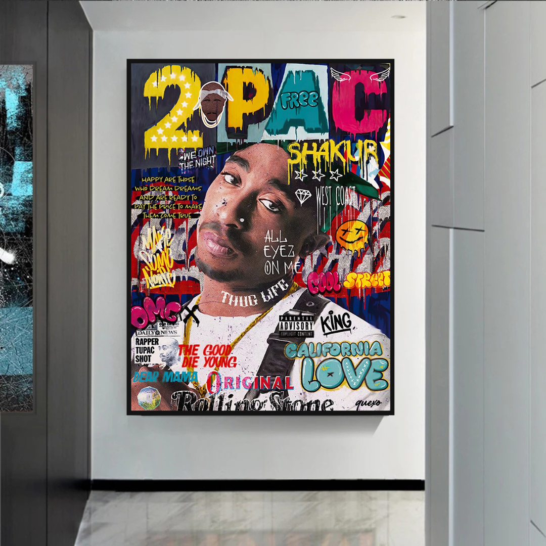 TuPac Rapper Canvas Wall Art: Unique & Vibrant Designs-ChandeliersDecor