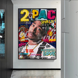 TuPac Rapper Canvas Wall Art: Unique & Vibrant Designs-ChandeliersDecor