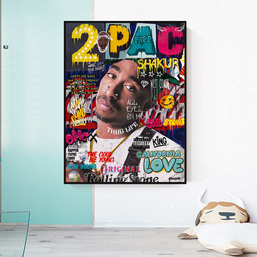 TuPac Rapper Canvas Wall Art: Unique & Vibrant Designs-ChandeliersDecor