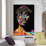 TuPac Singer Graffiti Colourful Canvas Wall Art