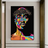 TuPac Singer Graffiti Colourful Canvas Wall Art-ChandeliersDecor