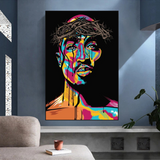 TuPac Singer Graffiti Colourful Canvas Wall Art-ChandeliersDecor