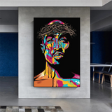 TuPac Singer Graffiti Colourful Canvas Wall Art-ChandeliersDecor