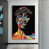 TuPac Singer Graffiti Colourful Canvas Wall Art-ChandeliersDecor