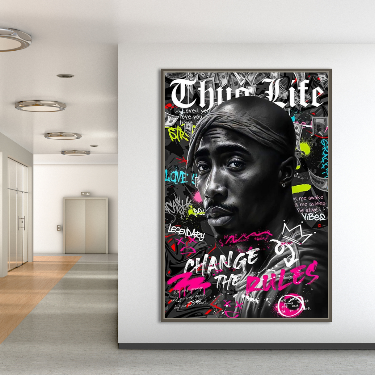 TuPac Thug Life Canvas Wall Art ‚Äì Authentic Rap Icon Tribute