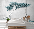 Turquoise 3D Tree Wallpaper Murals - Exquisite Wall Designs-ChandeliersDecor.com