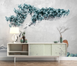 Turquoise 3D Tree Wallpaper Murals - Exquisite Wall Designs-ChandeliersDecor