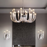 U Shaped Glass Italian Lustre Art Pendant Chandelier-ChandeliersDecor