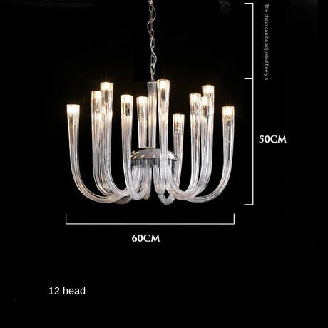 U Shaped Glass Italian Lustre Art Pendant Chandelier-ChandeliersDecor