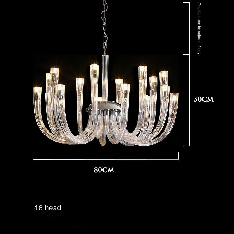 U Shaped Glass Italian Lustre Art Pendant Chandelier-ChandeliersDecor