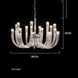 U Shaped Glass Italian Lustre Art Pendant Chandelier-ChandeliersDecor