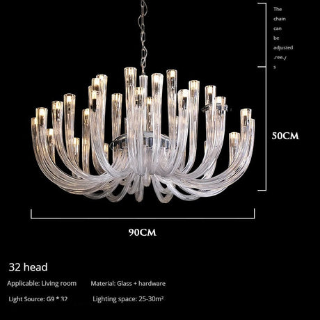 U Shaped Glass Italian Lustre Art Pendant Chandelier-ChandeliersDecor