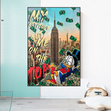 Uncle Scrooge McDuck Canvas Wall Art for Your Attitude-ChandeliersDecor