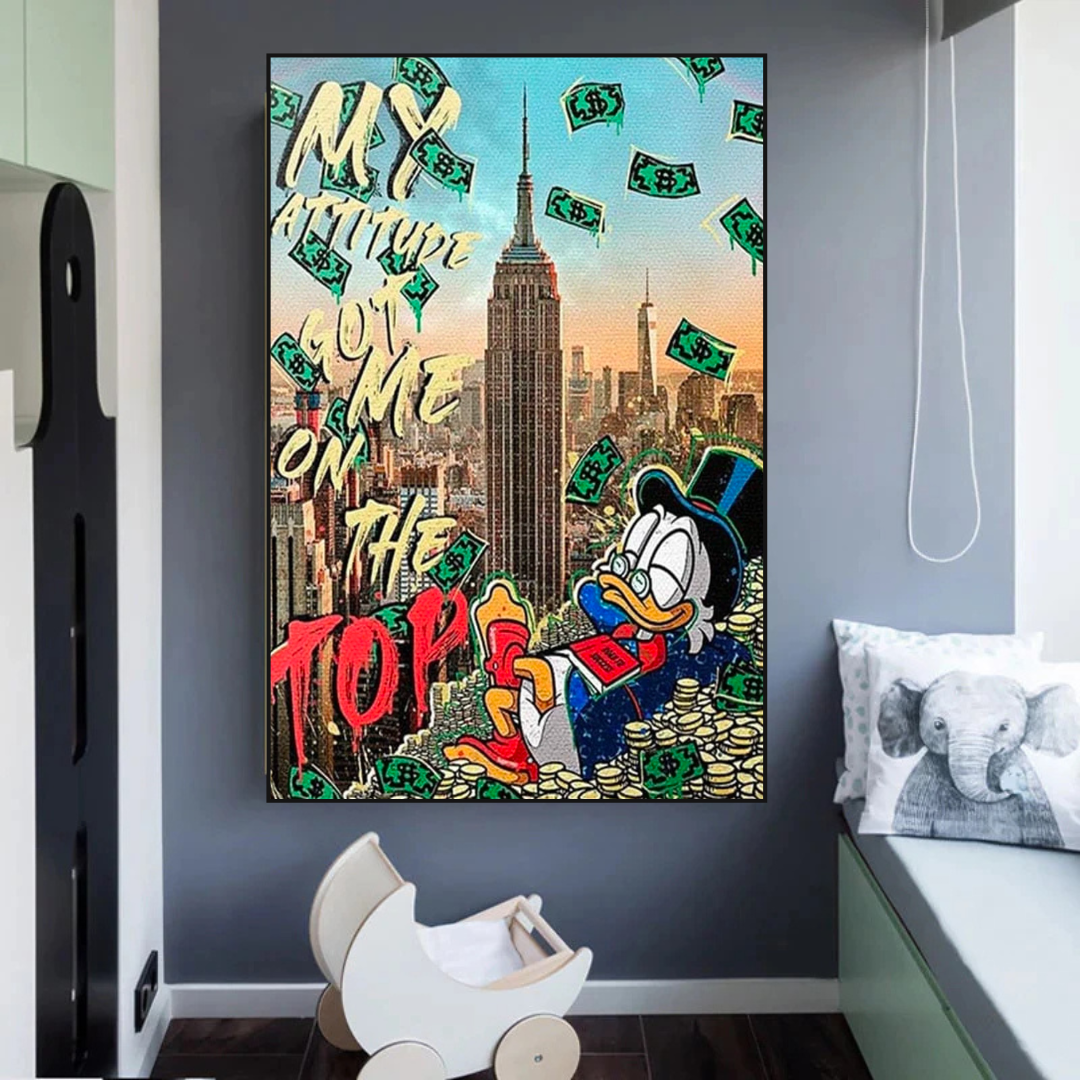 Uncle Scrooge McDuck Canvas Wall Art for Your Attitude-ChandeliersDecor