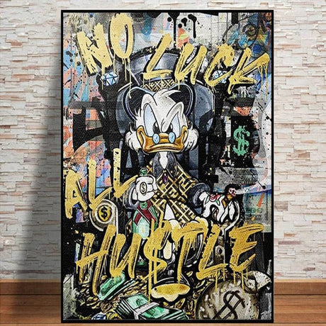 Uncle Scrooge McDuck Canvas Wall Art - No Luck